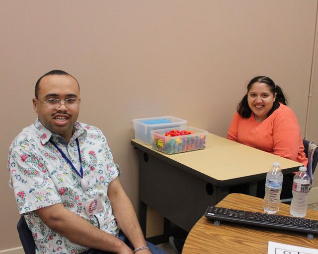 Michael and Isabella in classroom