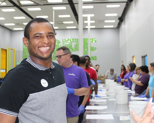 BJ and day hab at the Foodbank